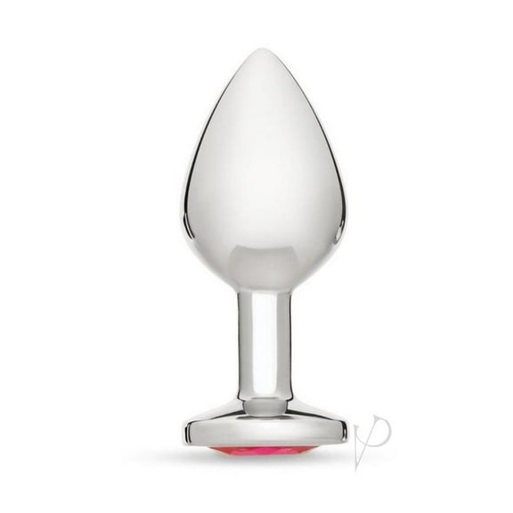 Me You Us Crystal Jewels Glass Anal Plug, Medium, Pink