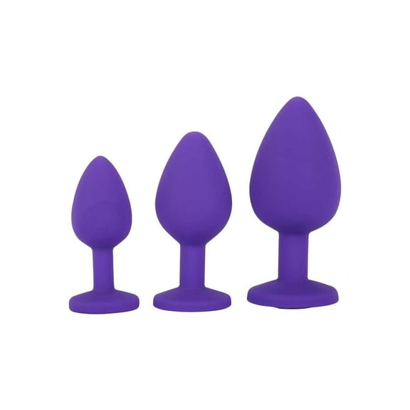 Me You Us Trio of Jewels 3-Piece Training Anal Plug Set, Purple