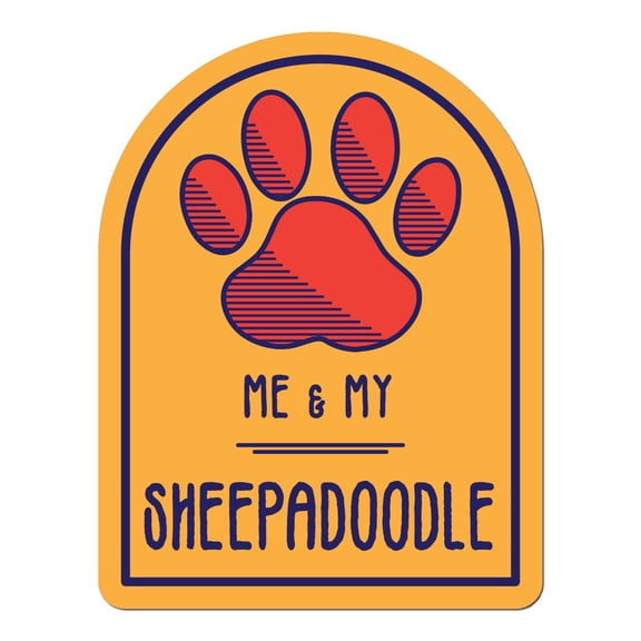 Me and My Sheepadoodle Window Shaped Magnet