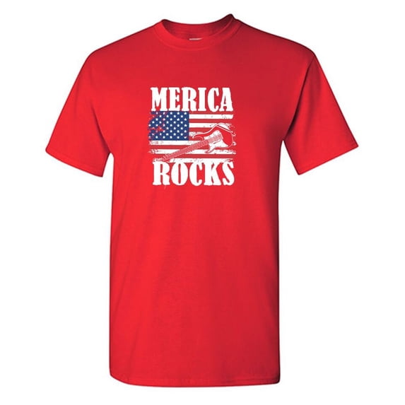 Me*ica Rocks Sarcastic Humor Graphic Tees Gift For Mens Novelty Funny T Shirt