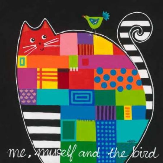 Me myself and the bird Canvas Art - Yvonne Hope (24 x 24)