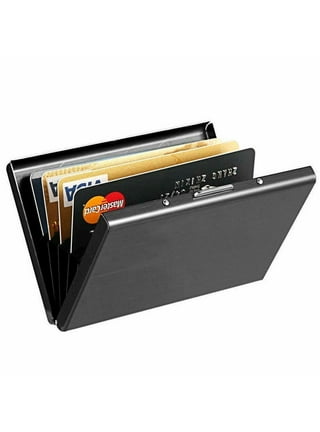 Walbest Waterproof 6 Slots RFID Blocking Credit Card Protector Aluminum ID Case  Hard Shell Business Card Holder Metal Wallet for Men or Women 