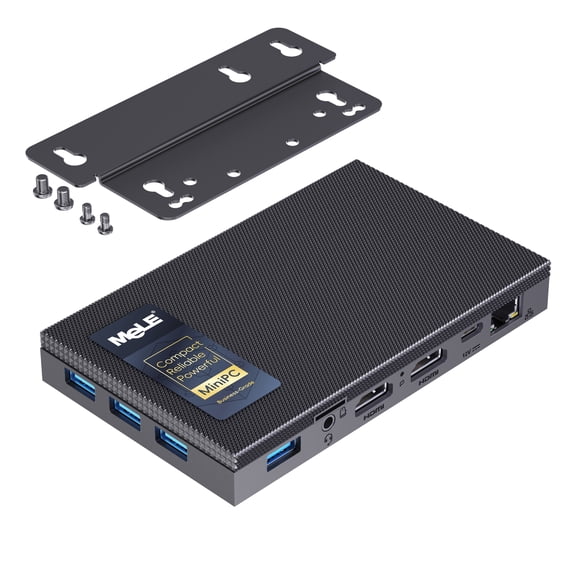 MeLE Fanless Mini PC 8GB 128GB Quieter3Q, Celeron N5100 Processor Windows 11 Pro 4K Mini Computer