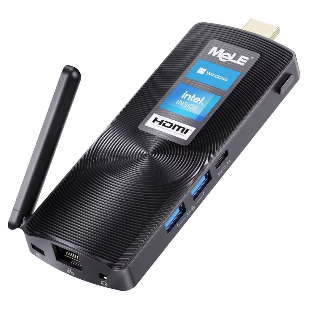 MeLE Fanless Mini PC Stick PCG02 8GB 128GB, Celeron J4125 Windows 11 Pro 4K Mini Desktop Computer