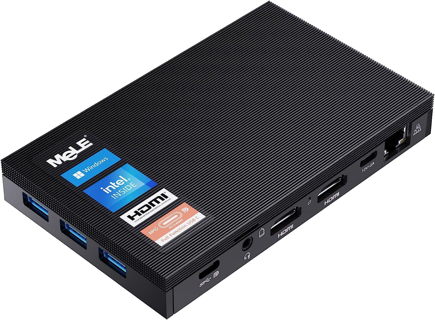 MeLE Fanless Mini PC USBC N5105 Desktop Computer Windows 11 8GB 256GB
