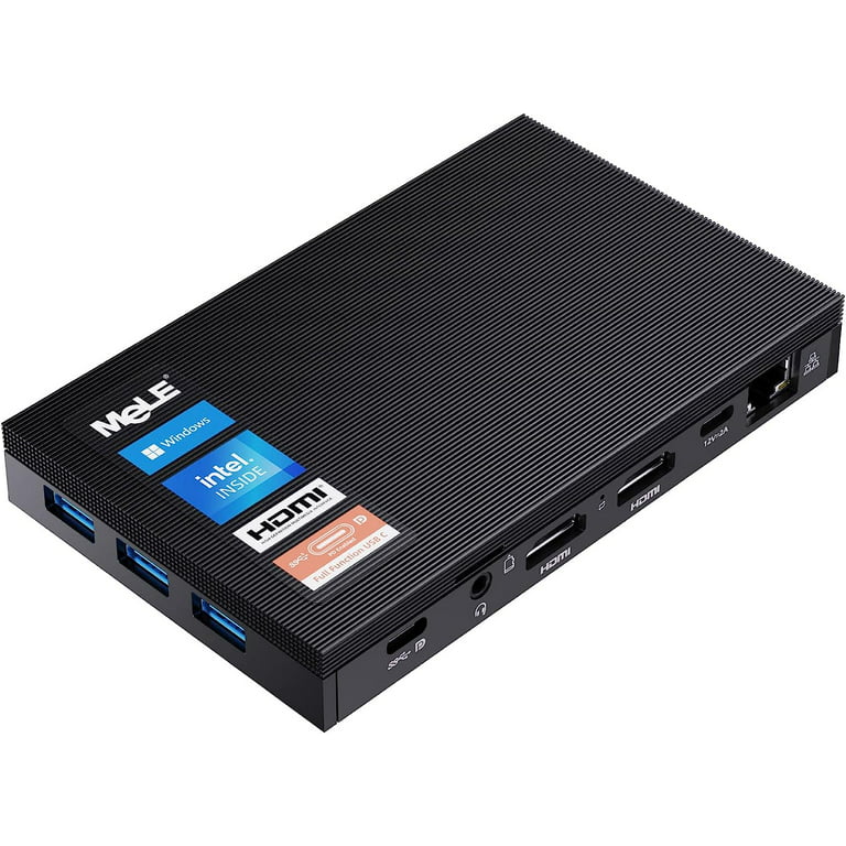 MeLE Quieter3C Fanless Mini PC USB-C N5105 Desktop Computer Windows 11 8GB  128GB 4K UHD Wifi 6 (New) 