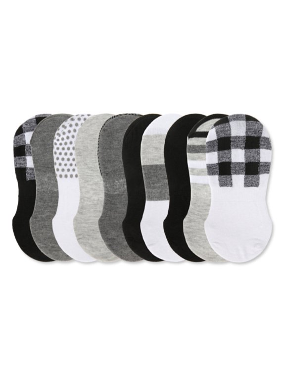 Women's 10 Pair Pack Buffalo Plaid High-Cut Liner Socks - Womens - Female, 9-11, Black