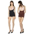 thumbnail image 1 of MeMoi Women's 2 Pack Nylon Braless Racerback Tank - Womens - Female (L, Nude-Black), 1 of 6