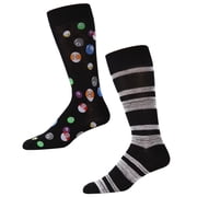 MeMoi Mens 2 Pair Pack Novelty Billiard Ball Crew Socks - Mens - Male, 10-12, Black