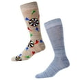 thumbnail image 1 of MeMoi 2 Pair Men's Darts-Themed Rayon-Blend Novelty Crew Socks - Mens - Male, 10-12, Crockery Marled, 1 of 1