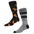 thumbnail image 1 of MeMoi Men's 2 Pair Pack Novelty Pizza Crew Socks - Mens - Male, 10-12, Black, 1 of 1