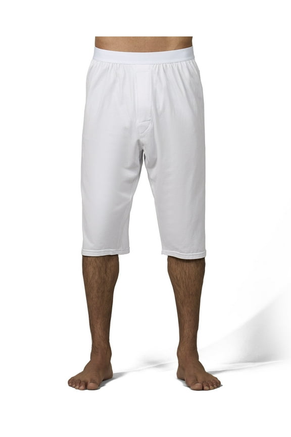 2 Pair Men's Knee-Length Cotton-Rich Knit Boxer Shorts - Mens - Male, XL, White