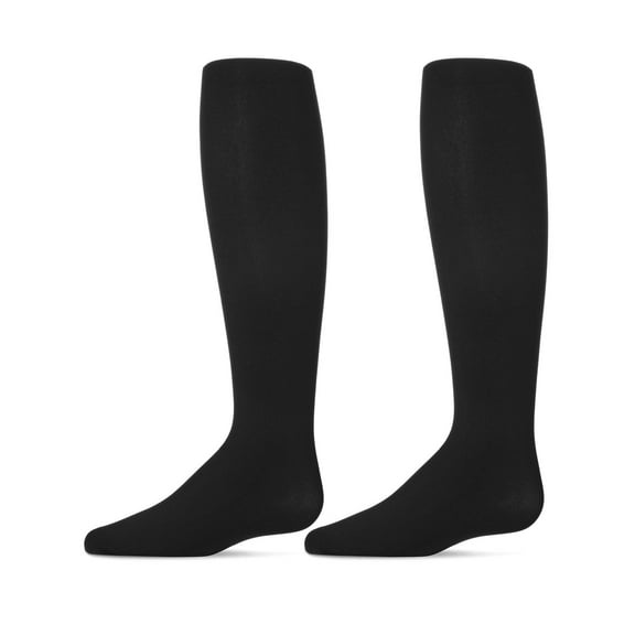 MeMoi 2 Pair Pack Totally Opaque Microfiber Tights - Girls - Female, 10-12, Black