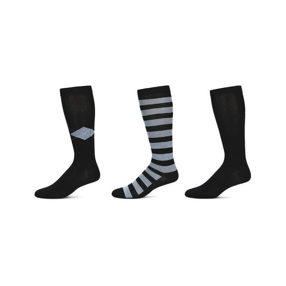 MeMoi  3 Pair Pack Soft Stripe Knee High Socks - Girls - Female, 12, Navy