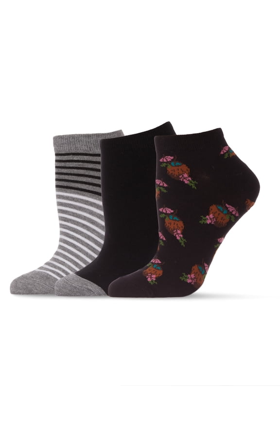 3-Pack Women's Coconut Drinks Bamboo Blend Low-Cut Socks - Mens - Male