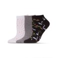 thumbnail image 1 of MeMoi Women's 3 Pair Pack Swan Bamboo Blend Low-Cut Socks - Womens - Female, One Size, Black, 1 of 4