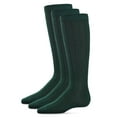 thumbnail image 1 of MeMoi  3 Pair Pack Basic Cotton Blend Ribbed Crew Socks - Boys - Male, 7-8, Hunter Green, 1 of 12