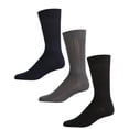 thumbnail image 1 of MeMoi Men's 3 Pair Pack  Luxury Subtle Patterned Microfiber Crew Socks - Mens - Male, 10-13, Navy-Gray-Black, 1 of 1