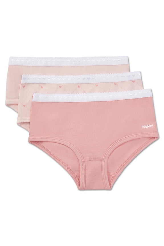 3 Pair Pack Diamond Heart Multi Briefs - Girls - Female