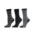 thumbnail image 1 of MeMoi 3 Pairs Women's Marled Stripe Buttersoft Crew Socks - Mens - Male, 1 of 2