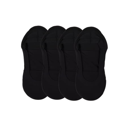 MeMoi 4 Pairs Women's Cushioned Fine Edge No-Show Sock Liner - Womens - Female, One Size, Brown-Tan-Black