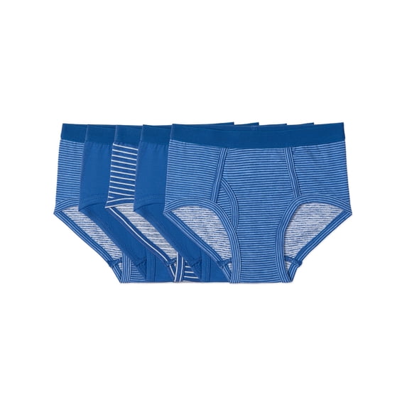 MeMoi 5 Pair Boys "Out Of The Blue" Cotton Rich Briefs - Boys - Male, 4, Blue Multi