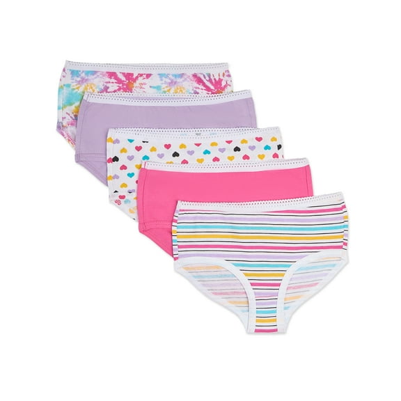 MeMoi 5 Pair Girls "Shine Bright" 100% Cotton Brief Panties - Girls - Female