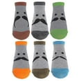 thumbnail image 1 of MeMoi Boys' 6 Pair Pack Mustache Mood Low Cut Socks - Boys - Male, 7-8, Medium Gray Heather, 1 of 7