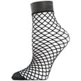 thumbnail image 1 of MeMoi Women's All Net Shimmery Glitter Fishnet Anklet Sock - Womens - Female, One Size, Black, 1 of 6
