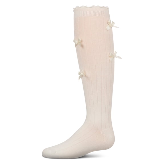 MeMoi All Over Bow Knee High Socks - Girls - Female, 10, Winter White