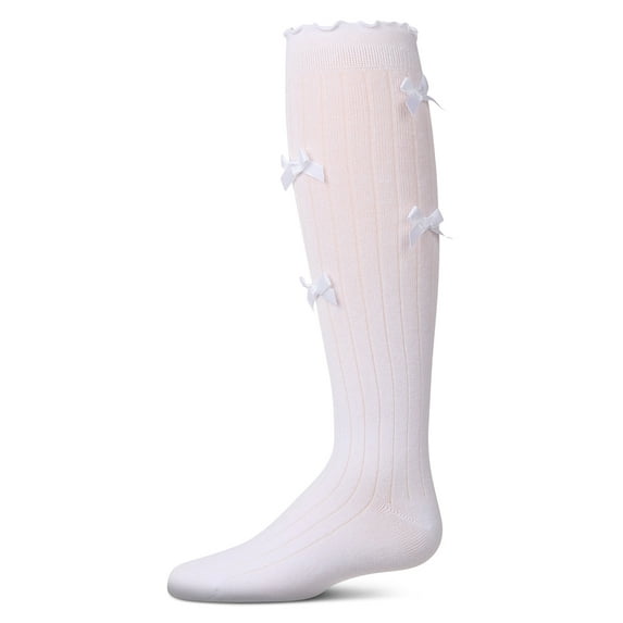 MeMoi All Over Bow Knee High Socks - Girls - Female, 8, Winter White