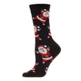 thumbnail image 1 of MeMoi Women's All Over Santa Holiday Crew Socks - Womens - Female, 9-11, Black, 1 of 3