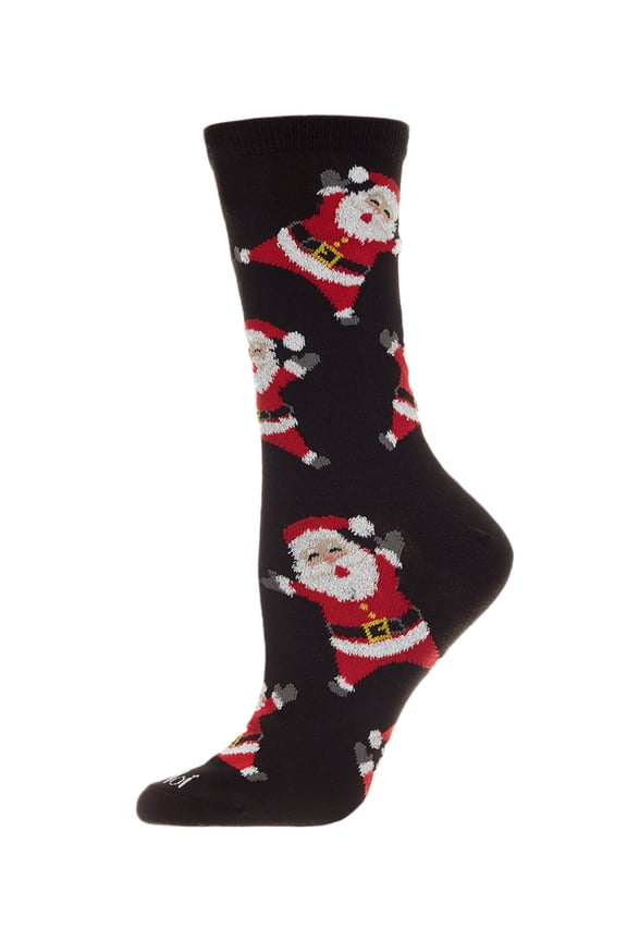 Women's All Over Santa Holiday Crew Socks - Womens - Female, 9-11, Black
