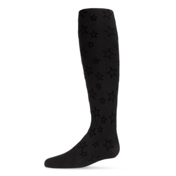 MeMoi  All Over Star Flocked Opaque Tights - Girls - Female, 2-4, Black