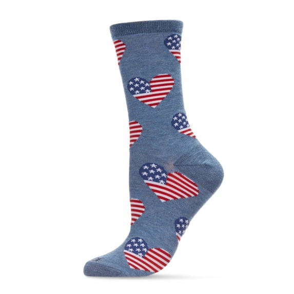 MeMoi Americana Love Bamboo Blend Crew Sock - Mens - Male