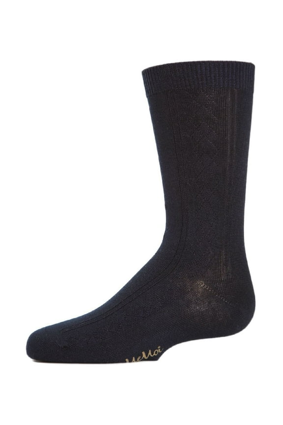 Boys' Argyle All Over Crew Socks - Boys - Male, 10, Black