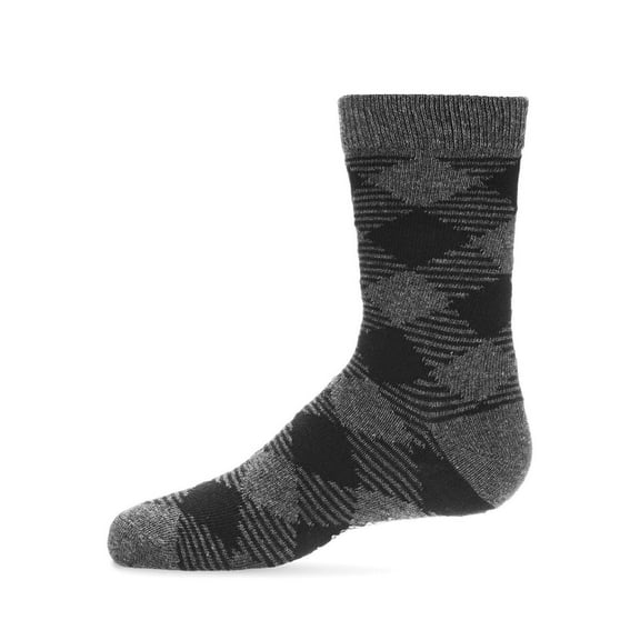 MeMoi Boys Argyle Cotton-Rich Fine-Gauge Crew Sock - Boys - Male, 9-11, Dark Gray Heather