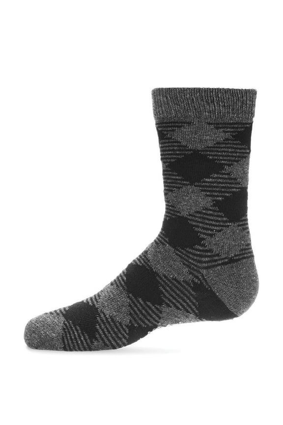 Boys Argyle Cotton-Rich Fine-Gauge Crew Sock - Boys - Male, 8-9, Dark Gray Heather