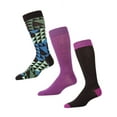 thumbnail image 1 of MeMoi Men's 3 Pair Pack Asymmetrical Cotton Blend Crew Socks - Mens - Male, 10-13, Brown-Purple, 1 of 7