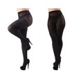 thumbnail image 1 of MeMoi Athena Key/Solid Control Top Tights 2-Pack - Womens - Female, Large/X-Large, Brown-Black, 1 of 3