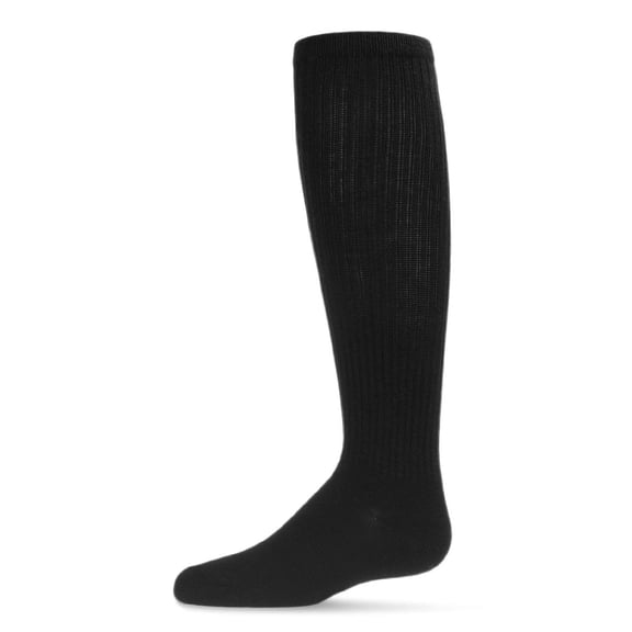 MeMoi  Athletic Ribbed Cotton Blend Knee High Sock - Girls - Female, 9-11, Black