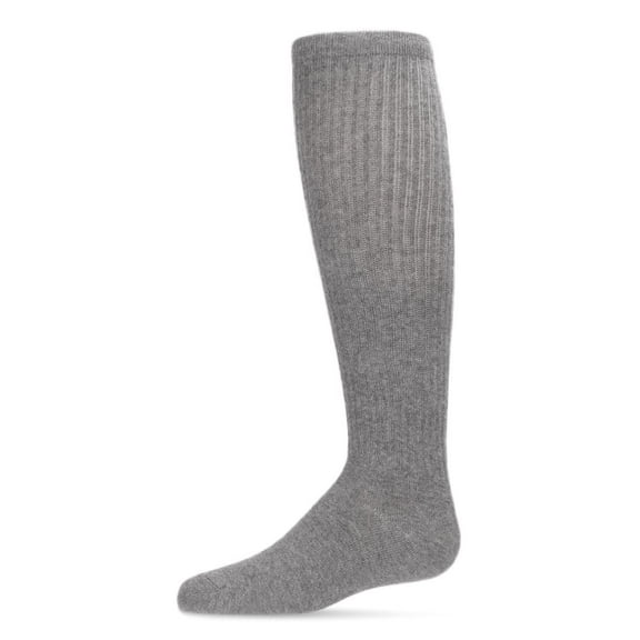 MeMoi  Athletic Ribbed Cotton Blend Knee High Sock - Girls - Female, 7-8, Med Gray Heather