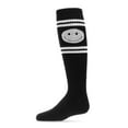 thumbnail image 1 of MeMoi  Athletic Smiley Cotton Blend Knee High Socks - Girls - Female, 12, Black, 1 of 7