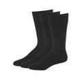 thumbnail image 1 of MeMoi Men's 3 Pair Pack Bamboo Blend Ribbed Crew Socks - Mens - Male, 10-13, Black, 1 of 7