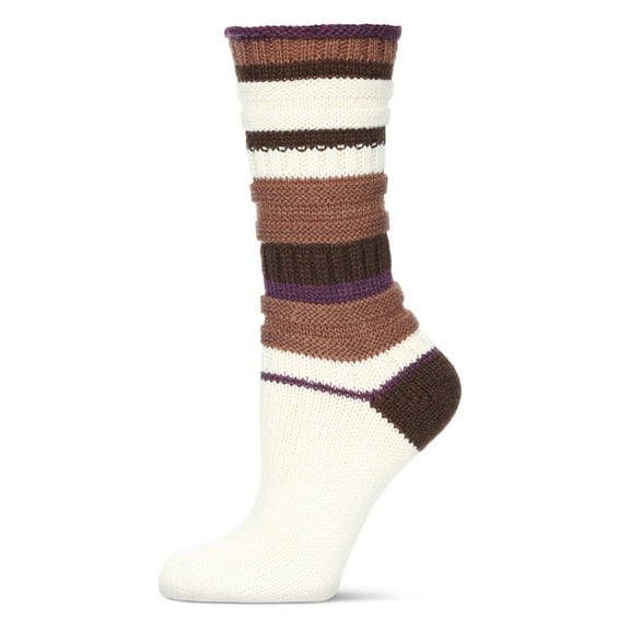 MeMoi Band Tint Chunky Knit Striped Boot Socks - Womens - Female, One Size, Black