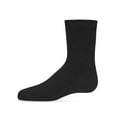 thumbnail image 1 of MeMoi Kids Unisex Ribbed Cotton Rich Crew Socks, 2, Black, 1 of 12