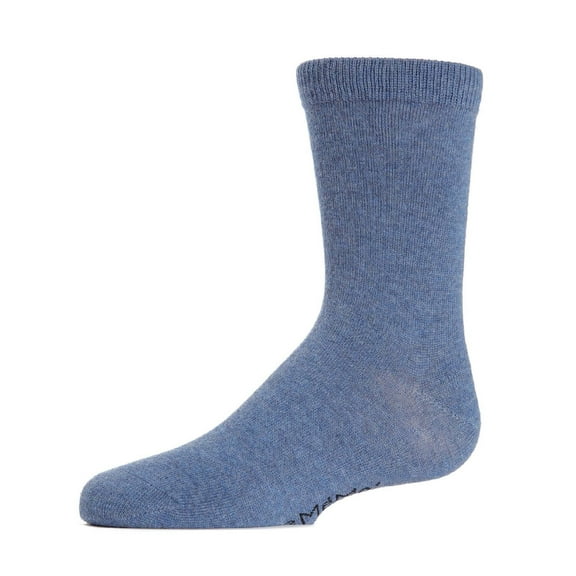 MeMoi Kids' Basic Cotton Blend Crew Socks, 10, Light Denim