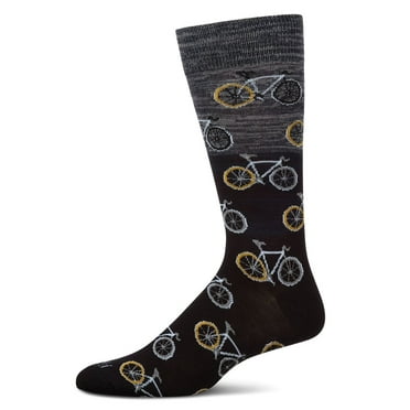MeMoi Bicycles Patterned Bamboo Blend Men's Crew Sock - Mens - Male