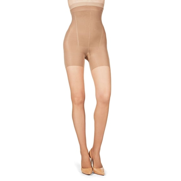MeMoi BodySmootHers High Waisted Super Shaper Sheer Tights - Womens - Female, Q1, Honey