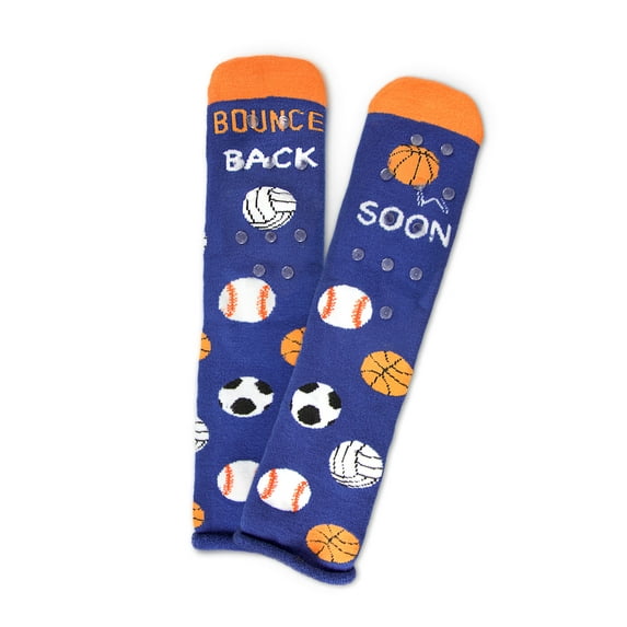 MeMoi Bounce Back Greeting Card Crew Socks, One Size, Blue